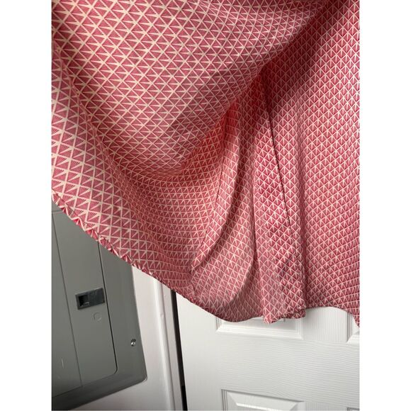 Midi Wrap Skirt H&M Size 4 Coastal Preppy Red Leaves - Picture 2 of 5